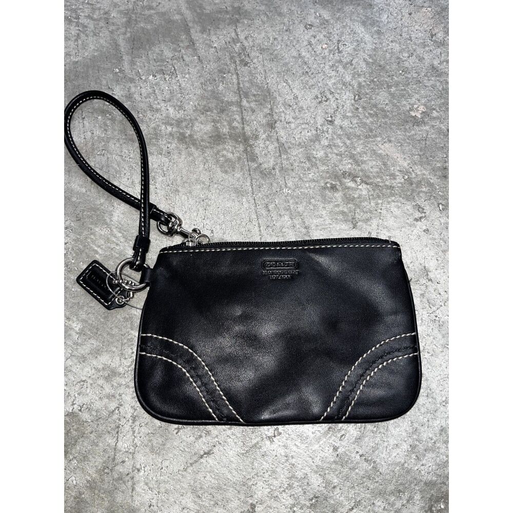 Coach Leather Wristlet Purple Interior